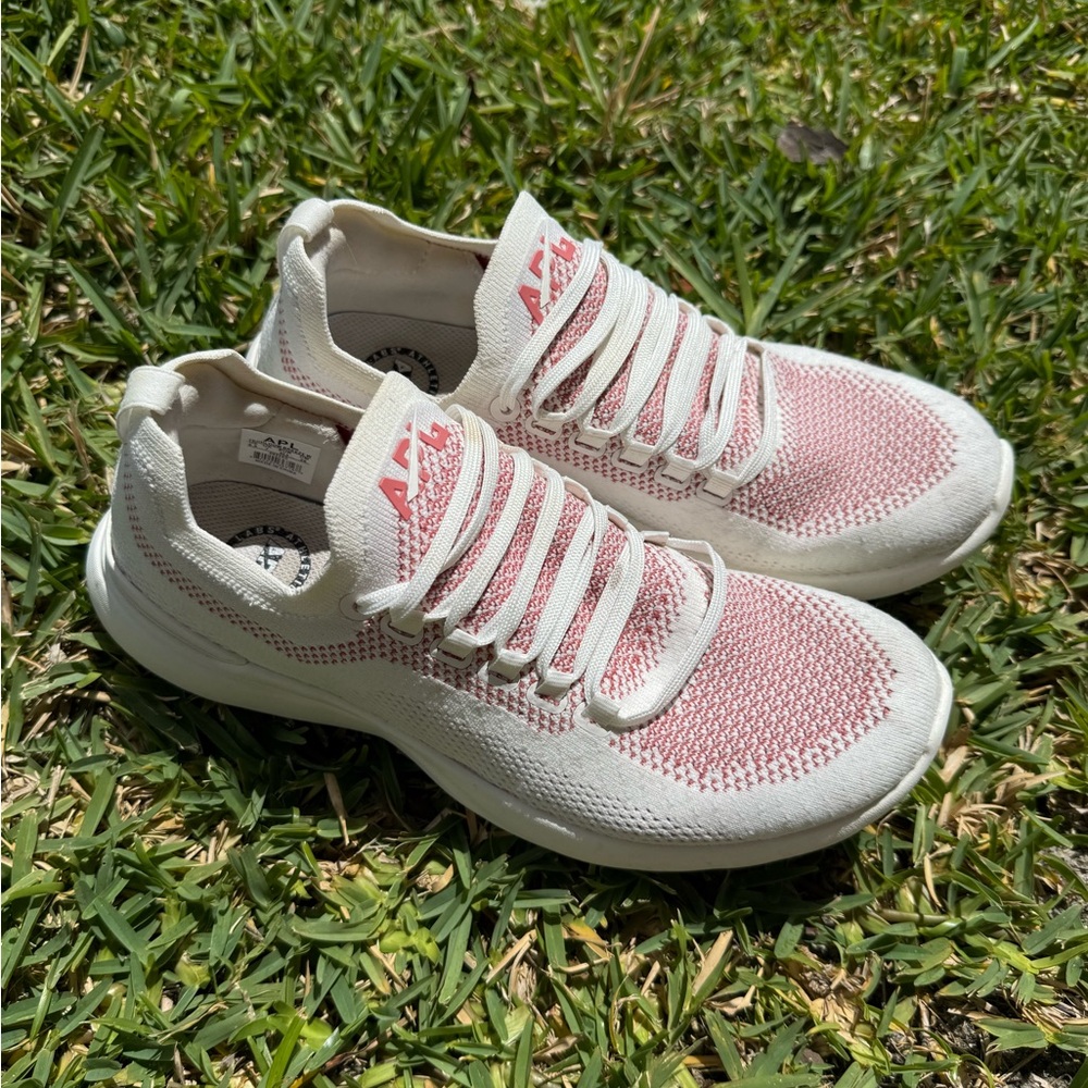 APL Techloom Breeze White and Pink Athletic Sneakers